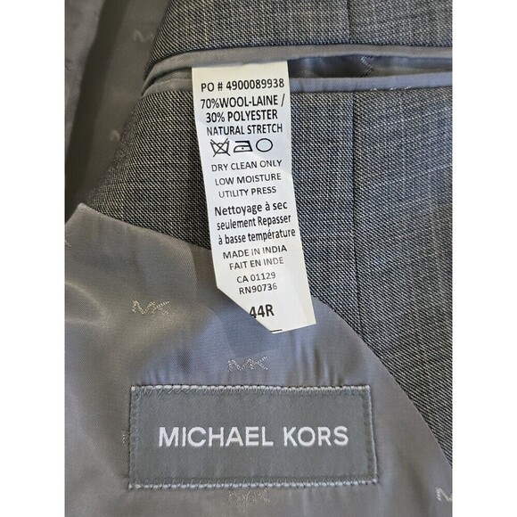 MICHAEL KORS Blazer Mens Size 44R Gray Wool Blend Sport Coat Jacket - Picture 9 of 11